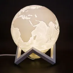 Large Earth Globe Lamp Lithophane