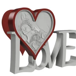 Lithophane Frame Love with Heart