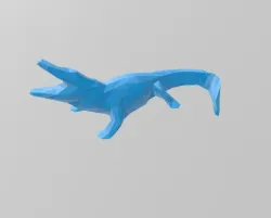 Low-Poly Alligator - Geometric 3D Printable STL File