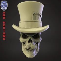 Magician skull v1 Bas relief wall decor