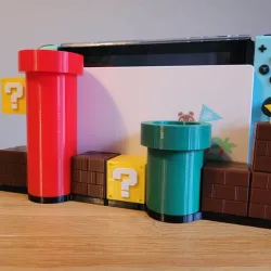 Nintendo Switch with 1 Dock Mario Bros Style Full Color Print!
