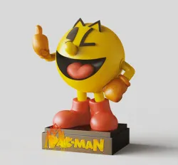 Pac-Man Fanart-standing pose- game mascot -Fanart
