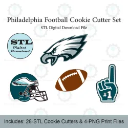 Philadelphia Football Cookie Cutter Set | STL File