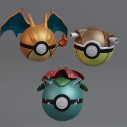 Pokemon Venusaur Charizard Blastoise Pokeball
