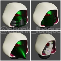 Robed Veteran Space Knight Heads With Hoods