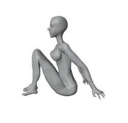 Seated woman body TEST MODELING IN TRANSFORMATION - Corpo donna seduta