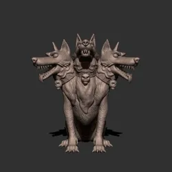 Sitting Cerberus figure