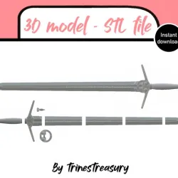 The Witcher series sword 3D models - STL files for 3D printing - Instant digital download