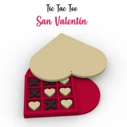 tic tac toe corazón con cajita ( juego del cruz y circulo)