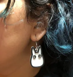White totoro earring