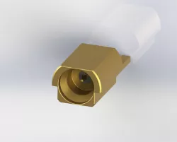65 GHz 1-Port Edge-Mount Mini-SMP (MSMP) Semi-Rigid Coaxial Connector Socket