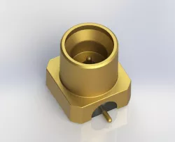 65 GHz 1-Port PCB SMT-Mount Mini-SMP (MSMP) Semi-Rigid Coaxial Connector Socket