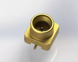 65 GHz 1-Port PCB SMT-Mount Mini-SMP (MSMP) Semi-Rigid Coaxial Connector Socket