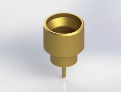 65 GHz 1-Port PCB TH-Mount Mini-SMP (MSMP) Semi-Rigid Coaxial Connector Socket