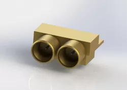 65 GHz 2-Port Edge-Mount Mini-SMP (MSMP) Semi-Rigid Coaxial Connector Socket