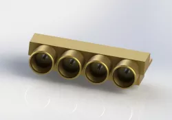 65 GHz 4-Port Edge-Mount Mini-SMP (MSMP) Semi-Rigid Coaxial Connector Socket