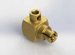65 GHz Mini-SMP (MSMP) Semi-Rigid Coaxial Right-Angle Connector Plug