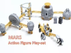 Astronaut Action Figure Play Set for Alien invasion of Mars