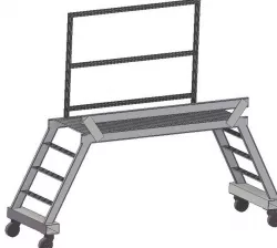 Ladder with pedestal platform 700x1200x2240