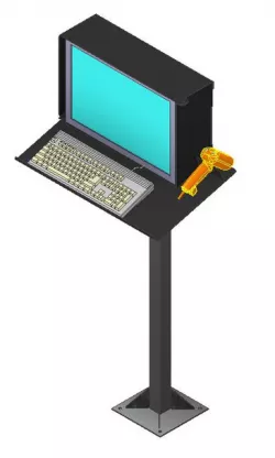 scanner monitor keyboard stand
