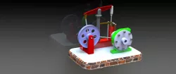 steam engine with horizontal beam and centrifugal engine