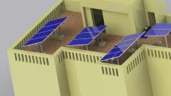 Terrace layout with solar panel system