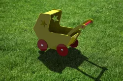 Wooden Dolls Pram