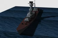 WWII battleship model