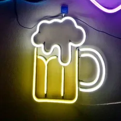3D printed neon LED beer lamp