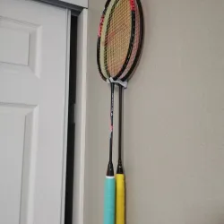 Badminton racket holder