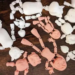 Barnyard Farm Animals Articulated Fidget Toys Print in Place Farmer Doll, Horse, Cow, Pig, Sheep, Duck, Chicken