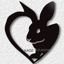Bunny love wall art rabbit in heart wall décor