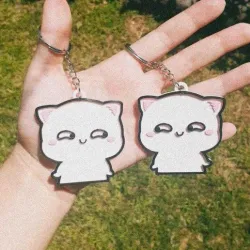COUPLE VALENTINES CAT KEYCHAIN