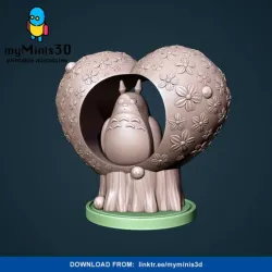 Cute Kawaii Ornament Figure of Totoro Ghibli Miyasaki, Valentine's Day Gift - Print in Place | 3D print models