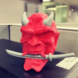 Demon oni mask katana