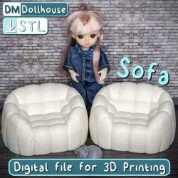 Dollhouse soft Sofa - 1:12 scale miniature modern furniture for dolls