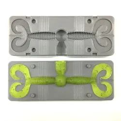 Double Tail Grub Soft Plastic Injection Mold