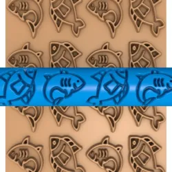 fish clay roller stl / pottery roller stl / clay rolling pin /fish cutter printer