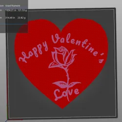 Happy Valentines day love heart with a rose.