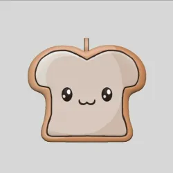 Kawaii bread keychain
