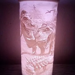 lamp lithophany dinosaurs