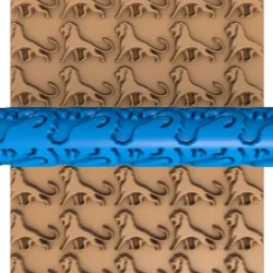 Lion clay Roller stl file / clay Rolling Pin stl, animals clay cutter printer