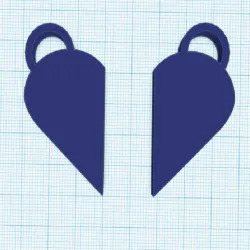 llavero medio corazon - half heart keyring