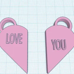 llavero medio corazon (TE AMO) - half heart keyring (love you)