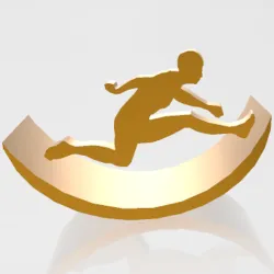 man jumping in curved plate