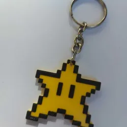 Mario Bros Star Key Ring
