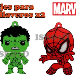 Marvel keychain charms - chibi kawai - Hulk and SpiderMan