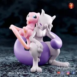 Mew and Mewtwo - duo statue