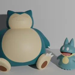 Munchlax and Snorlax 3D print model