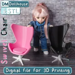 Office Swivel Chair -1:12 scale modern furniture for dollhouses